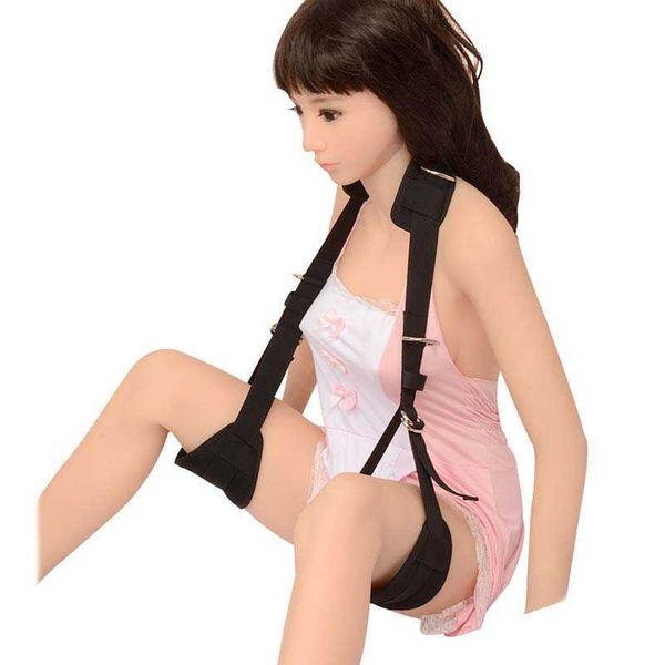 Sling portátil da coxa com posição Abrir a perna BDSM Fetish Bondage Restrair Hand S Cinto do pescoço Brinquedos sexuais para casais fetiche Ertic X0621