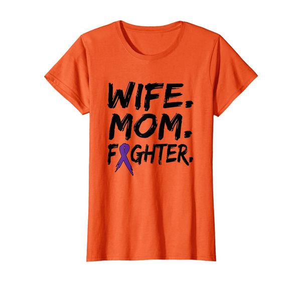 

womens wife mom fighter pancreatic cancer awareness t-shirt, White;black