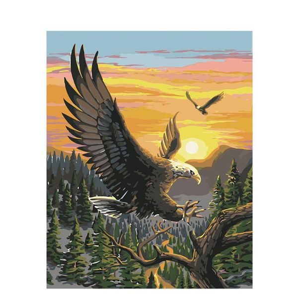

paintings diy digital painting by numbers package setting sun the eagl oil mural kits coloring wall art picture gift frameless