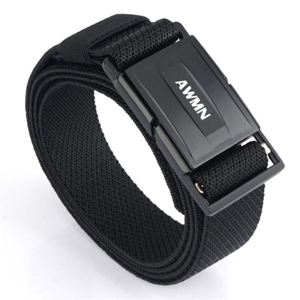 

belts elastic men belt for jeans pants quick release metal magnetic buckle casual comfortable male overalls, Black;brown