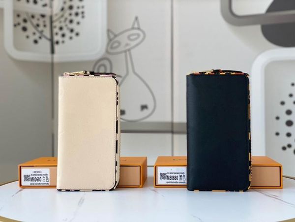 

2022 classic luxury designer wallets zippy zipper wallet ladies long folding coin purse foldings document holders passport holder with box, Red;black