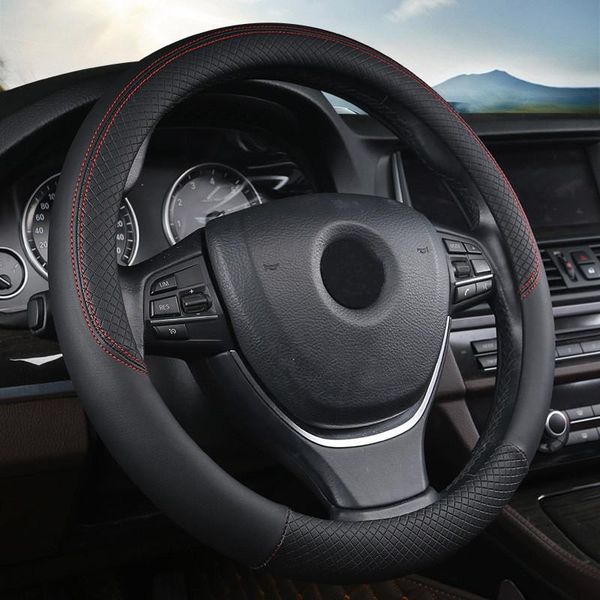 

steering wheel covers car cover breathable anti slip pu leather suitable 38cm auto decoration carbon fiber