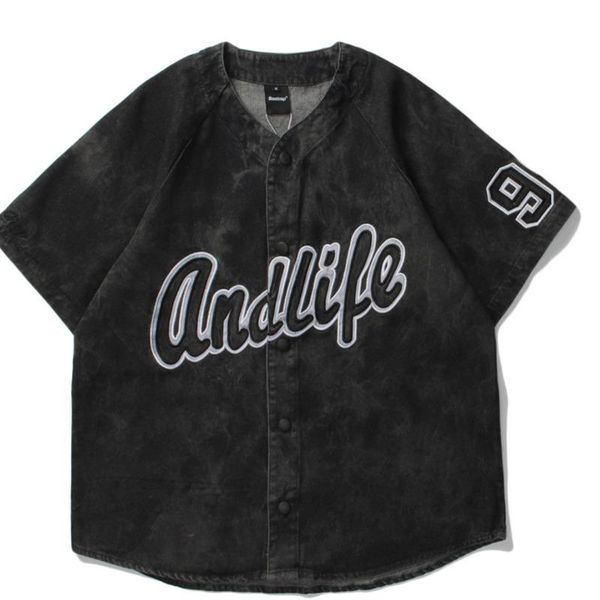 

women's blouses & shirts letter printed baseball cardigan t-shirt casual loose velvet irregular harajuku 2021 summer high street hip ho, White