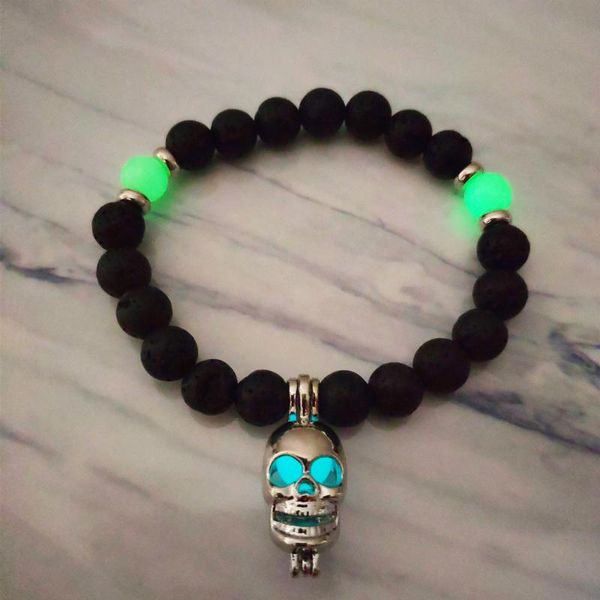 

charm bracelets neutral jewellery gifts sparkle in heart-shaped exquisite natural volcanic stone fluorescent bracelet, Golden;silver