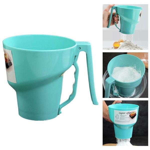 

1pc funnel shaped stainless steel flour handheld screen sieve colander tools mesh pastry baking strainer kitchen stra h7j7 &