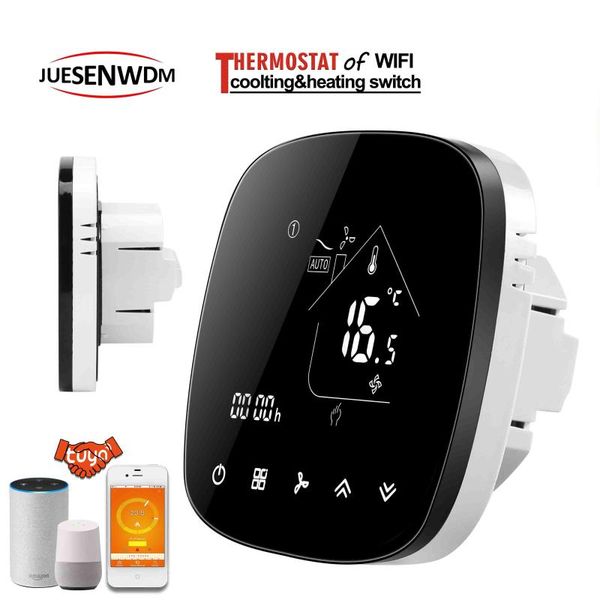 

smart home control heating cooling 3 speed fan valve no nc wifi thermostat for coil 24vac,95~240vac optional