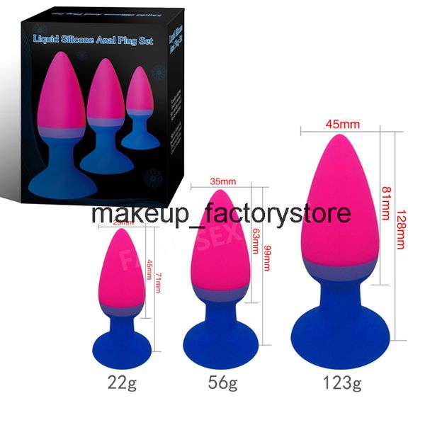 Massagem de silicone anal plug massageador de próstata vibrador anal buttplug removível vaginal ânus estimulador 3 tamanho brinquedos sexuais para mulheres homens lésbicas