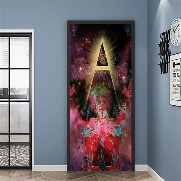 

other decorative stickers illuminati pyramid eye door sticker masonic all seeing galaxy nebula 3d printed pvc waterproof diy self-adhesive p
