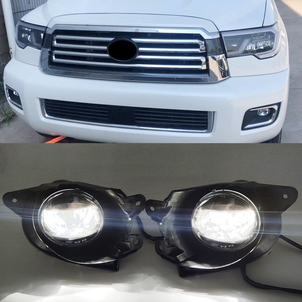 1 set Auto LED DRL Fog Lights per Toyota Sequoia 2018 2019 2020 Fog Accensione Grill Grill Fili Feme Fili Kit Fog Lampade Fogs Kit