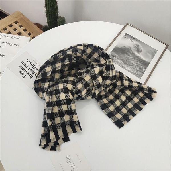 

hats, scarves & gloves sets women's winter scarf japanese literary style long paragraph hundred hitch shawl thickened students plaid, Blue;gray