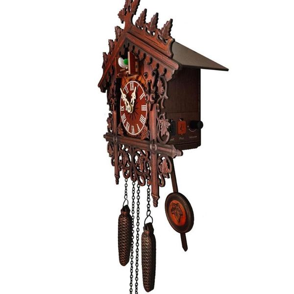 

wall clocks large handcrafted wood cuckoo clock every hour traditional black antique chalet european style retro mechanical house pendulum