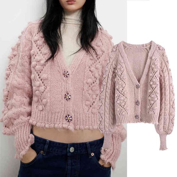 

autumn female winter jewelry jacket low-necked v-shirt cardigan knitted or crocheted single breasted, Black;brown