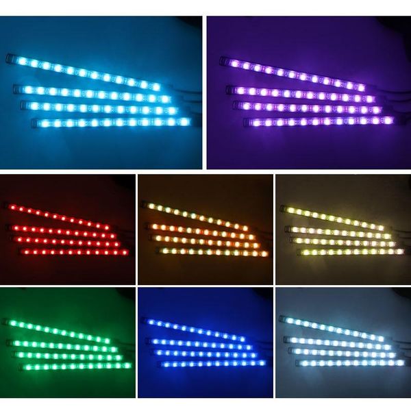 

car foot light ambient lamp remote/music/voice control interior floor decoration cigarette led atmosphere rgb interior&external lights