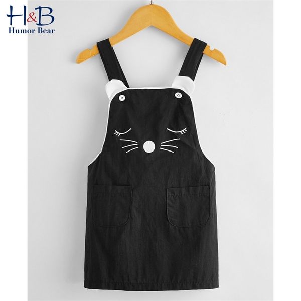 Abiti con cinturino per ragazze Costumi estivi Simpatico gatto Cartone animato stampato Abbigliamento per bambini 210611