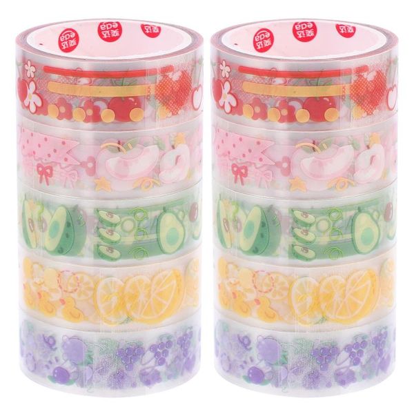 

gift wrap 10 rolls beautiful pet tapes pretty transparent delicate washi