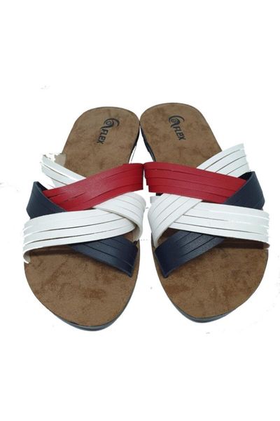 

slippers z-17793-red white, Black