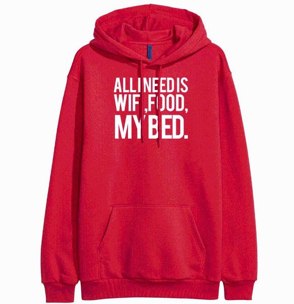 

women's hoodies & sweatshirts print women 2021 woman's sportswear tracksuits all i need is wifi my bed funny, Black
