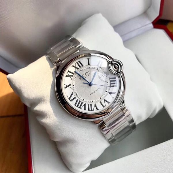

wristwatches automatic mechanical men's watch couple size: 28/33/36/42mm calendar stainless steel ctr classic blue balloon gift, Slivery;brown