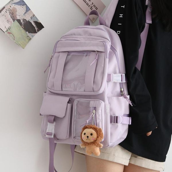 

backpack solid color men's women ins style shoulder school bags for college girls 15.6inch lapbackpacks