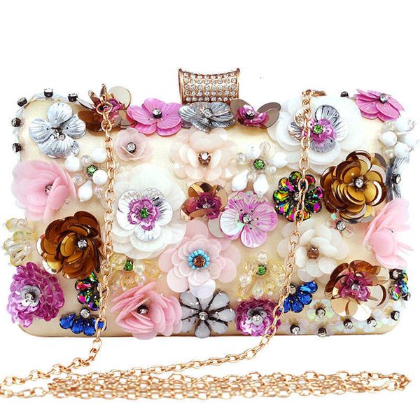 

autumn and winter hand niche dign women's flower wedding dinner bag