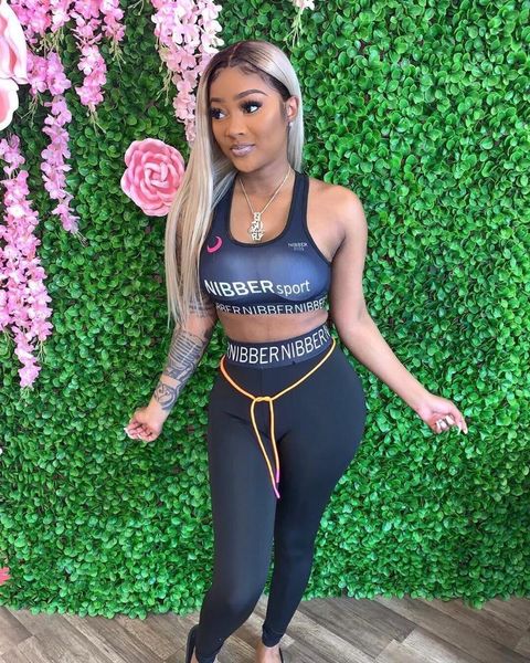 

women's tracksuits ueteey two-piece sportswear letter, Gray