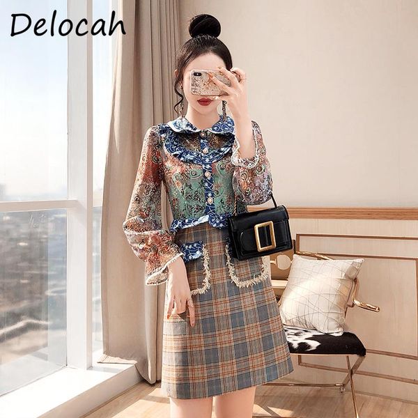 

delocah summer women fashion designer party short dressÂ ruffles pockets flare sleeve elegant printed ladies a-line dresses 2021 casual, Black;gray