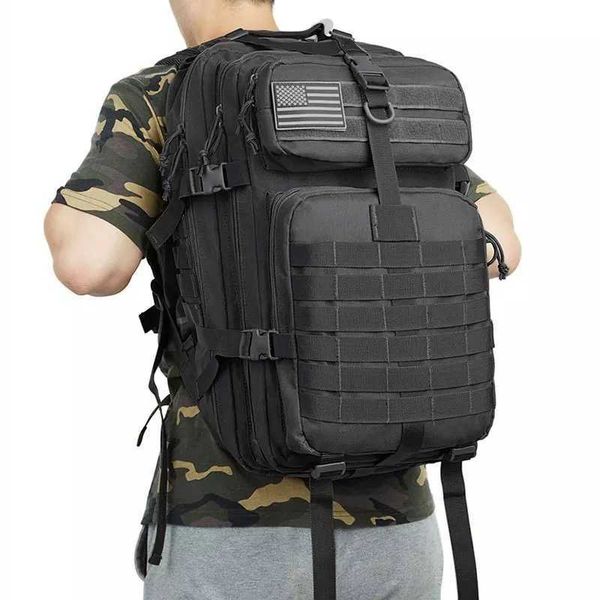 

50l military tactical assault backpack waterproof army molle back pack outdoor backpacks for hiking camping climbing trekking q0721