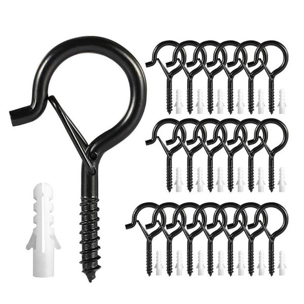 

hooks & rails 20 pieces q-hanger heavy duty easy release screw with windproof safety buckle for outdoor christmas string drop