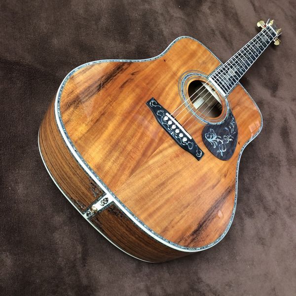 

41 inch full koa wood luxury acoustic guitar
