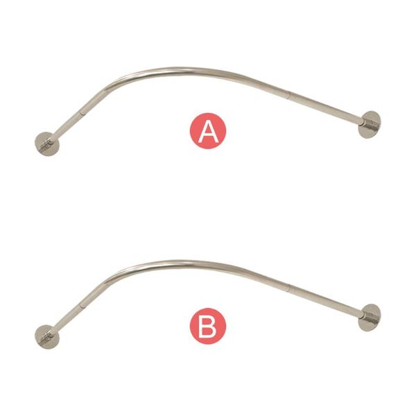 

shower curtains extendable curved curtain rod l shaped 304 stainless steel poles punch-bathroom rail 2 size