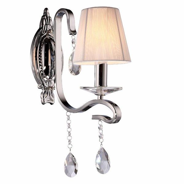 

wall lamp modern crystal corridor light fabric lampshade bedroom sconces hallway mirror front washroom lighting fixtures