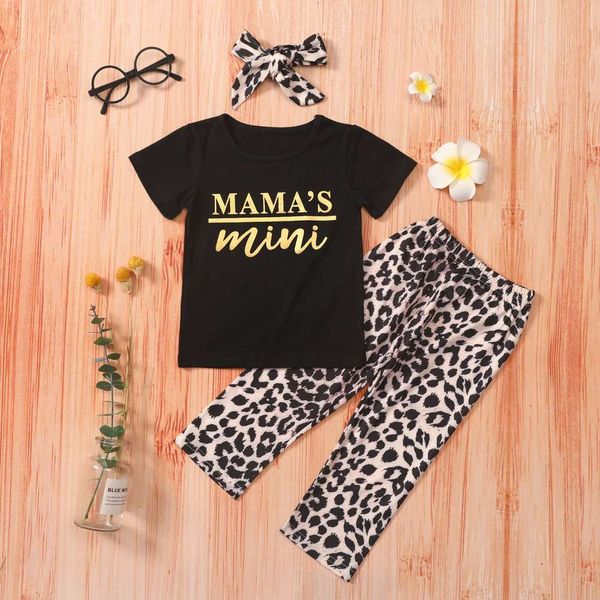 

boys and girls suits summer leopard print 3-piece children's wear, White