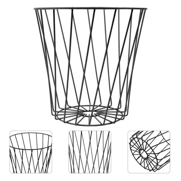 

other interior accessories 1pc waste garbage bin office paper basket metal simple uncovered trash can