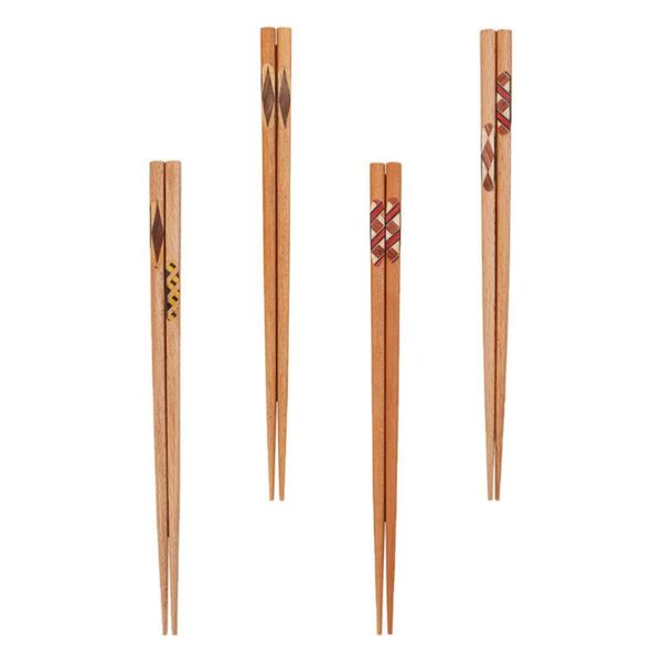 

chopsticks 4 pairs of japanese style wood home use (assorted color)