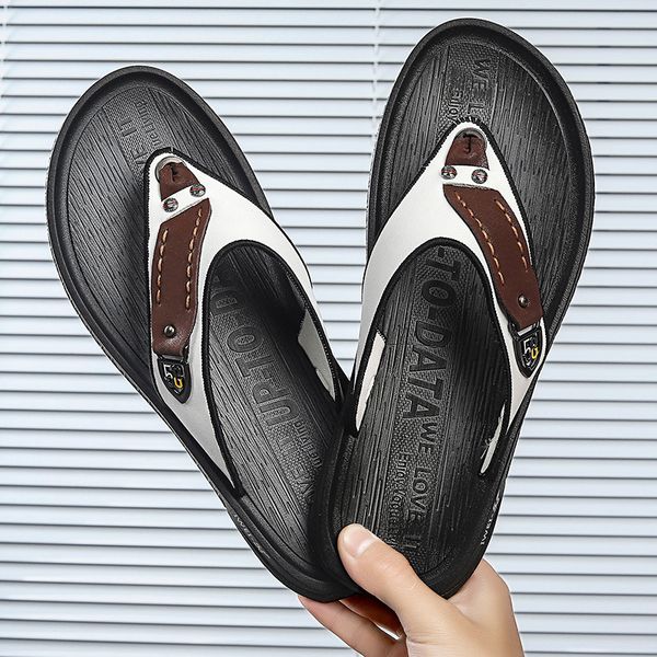 

2021 designer men flip flops gear bottoms slipper mens fashion causal slippers size 39-44, Black