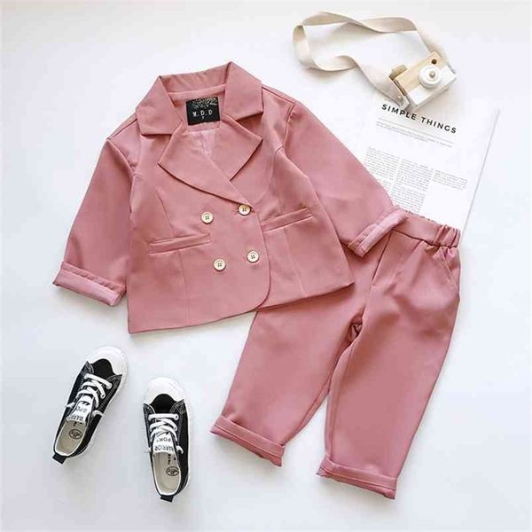 

mihkalev autumn children clothes set for girls tracksuit jacket +pants 2pecs kids clothing sets boys fall outfits sets 210726, White