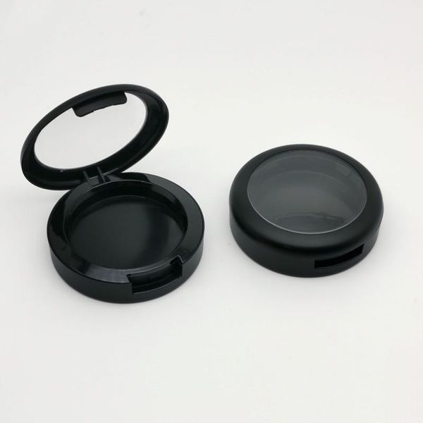 

storage bottles & jars empty 44mm round single black blush compact with aluminum pan high gloss case highlight foundation pressed makeup box