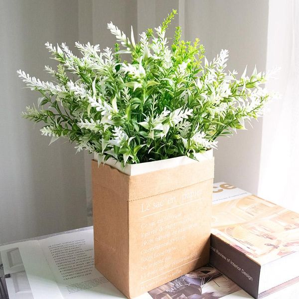 

decorative flowers & wreaths simulation fake lavender aquatic green plants celebration party supplies christmas day gifts decoration living