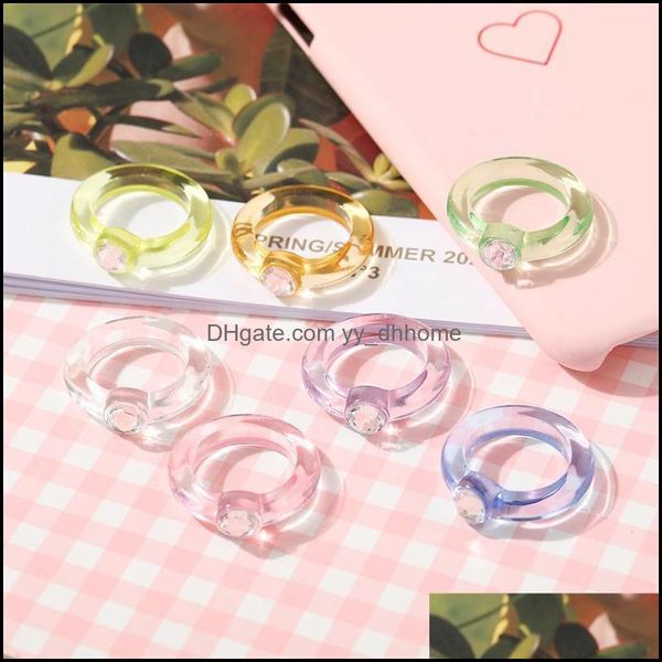 

cluster jewelrycluster rings if me aethetic jelly candy colorf crystal transparent resin acrylic for women girl korean trendy ring jewelry d, Golden;silver