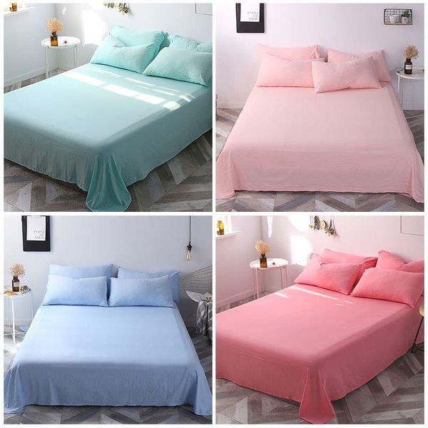 

sheets & sets solid color 1pcs bed sheet cartoon mod soft cotton for king/queen size home bedding cover flat