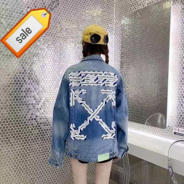 

men's and women's trendy off denim jacket, Black;brown