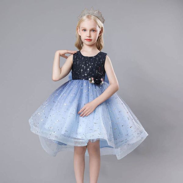 

girls dresses princess kids clothes children clothing childrens skirt evening summer embroidered sequin flowers party dress b7646, Red;yellow