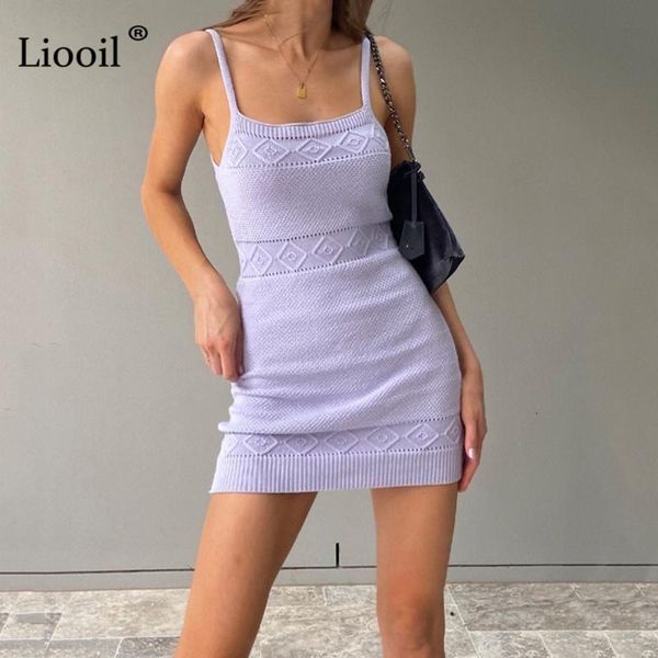 

knitted spaghetti strap mini dress women 2021 summer sleeveless slash neck ladies skinny solid color party club dresses casual, Black;gray