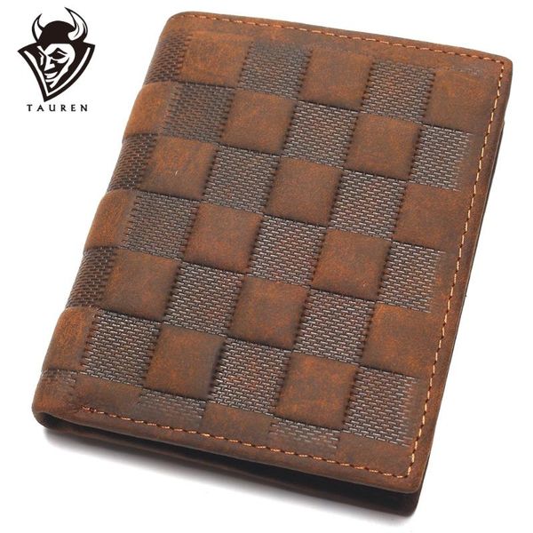 

wallets crazy horse leather men's layer lattice wallet business real luxury and classical design mens small, Red;black