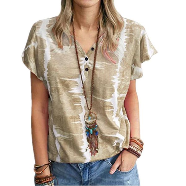 

women's t-shirt plus size 5xl shirt blouse female 2021 spring v-neck splice print boho women, White