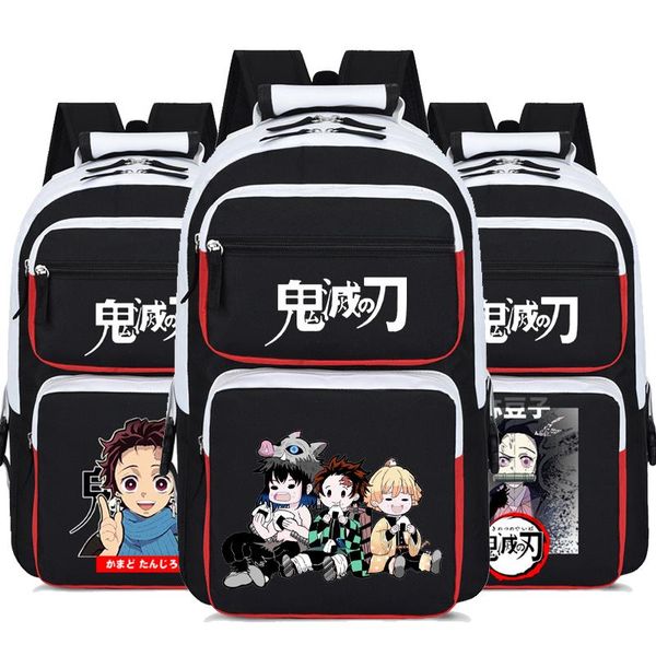 

backpack demon slayer: kimetsu no yaiba canvas bag tomioka giyuu school bags girls travel mochila feminina notebook boy