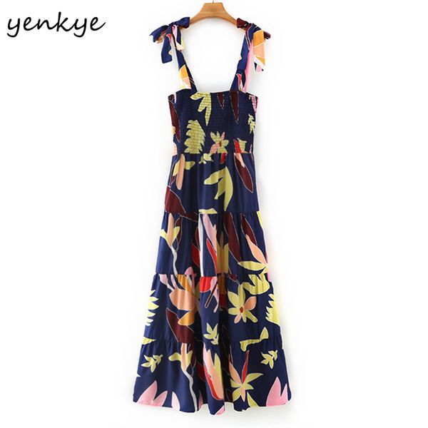 

summer women multicolor print sling dress female sleeveless midi big swing vestido mujer holiday beach dresses 210430, Black;gray