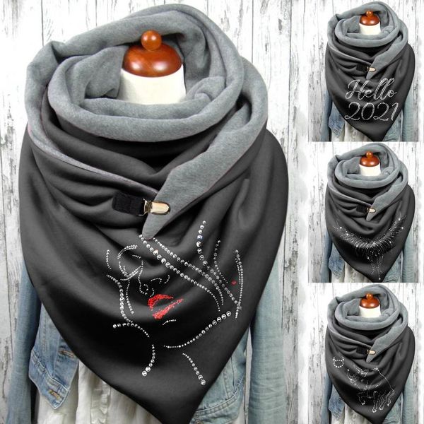 

scarves face cover women winter diamond printing button shawls soft wrap multi-purpose warm casual scarf outdoor mouth, Blue;gray