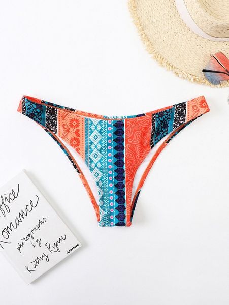 

allover print bikini bottom q7ze#, White;black