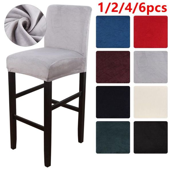 

chair covers 1/2/4/6pcs bar velvet plush cover high stool protector seat elasticslipcover banquet wedding party room